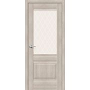 Дверь межкомнатная Прима-3 Cappuccino Melinga White Сrystal mr.wood