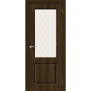 Дверь межкомнатная Скинни-13 Dark Barnwood White Сrystal BRAVO