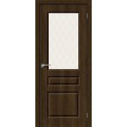 Дверь межкомнатная Скинни-15 Dark Barnwood White Сrystal BRAVO