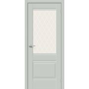 Дверь межкомнатная Прима-3 Grey Matt White Сrystal mr.wood